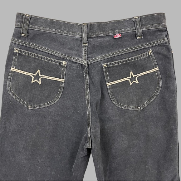 !SOLD! RED SNAP Vintage Black Dark Grey Star Pocket High Waisted Skater Jeans - Picture 9 of 12